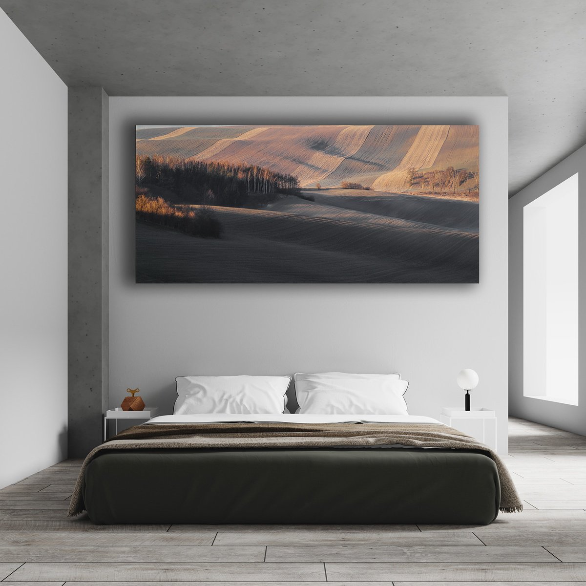 Photorealistic Landscape Photograph By Pavel Oskin, 94 X 43", Rolling Hills In Fall, Original Artwork