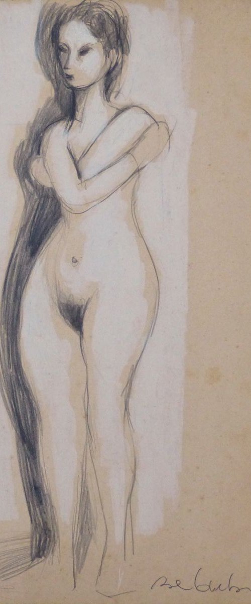 Standing Nude 1, 41x52 cm by Frederic Belaubre