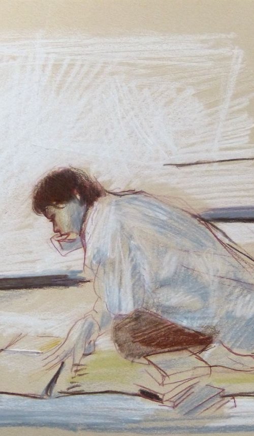 Reader 34, life drawing, 21x29 cm by Frederic Belaubre