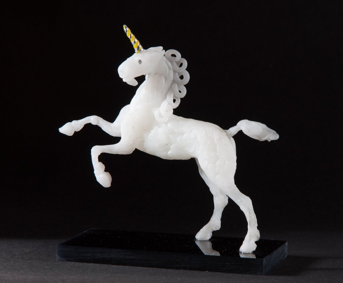 Expressive Animal Sculpture By Holly Bennett, 6 X 6, Unicorn Ii, Original Artwork