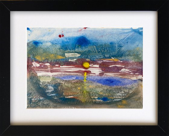 Monoprint - Impression of sunset beach