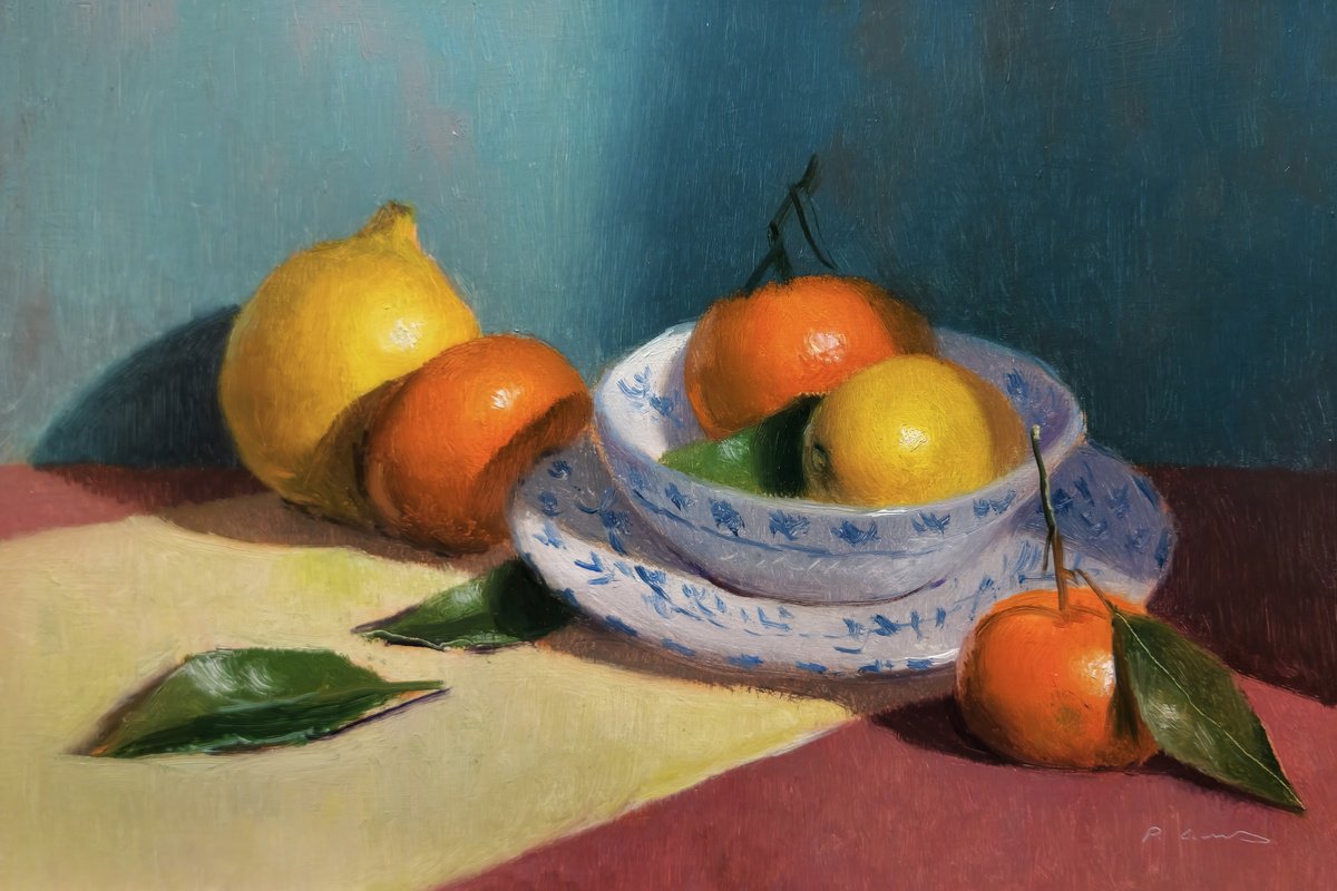 Lemons And Tangerines By Pascal Giroud, 12 X 8, Artwork For Sale On Artfinder