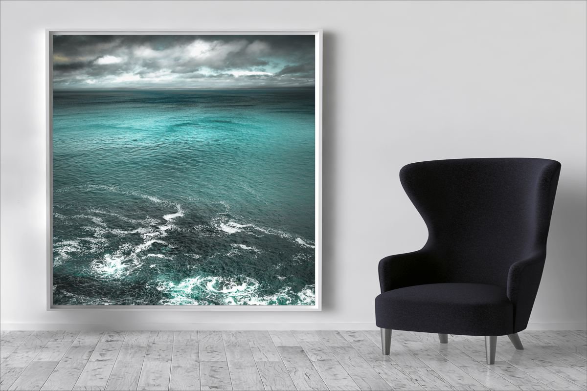 From One Side to the Other - XXL 40 x 40 inch canvas Seascape by Lynne Douglas