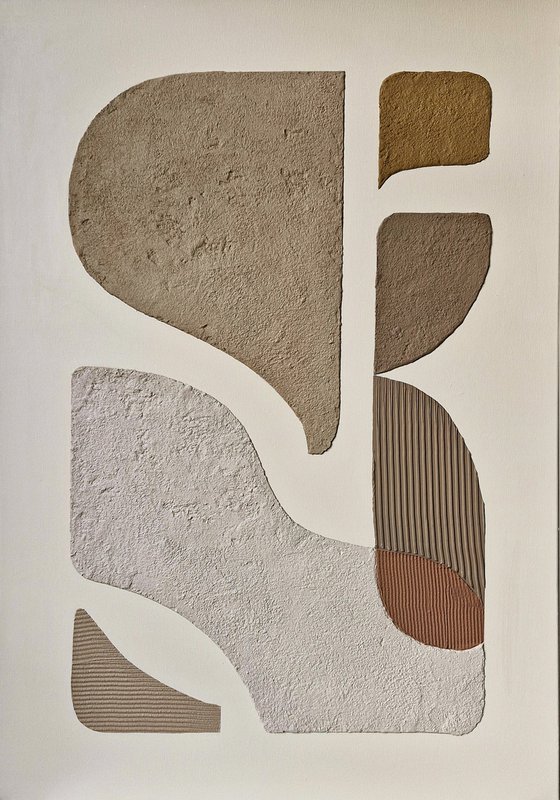 "Bay 3" Brown high textured art
