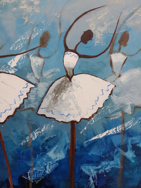 Ballerinas blue 70×100cm