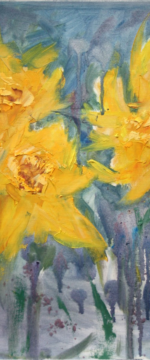 Daffodils / 11 x 16 inch /  ORIGINAL PAINTING by Salana Art / Svetlana Samovarova