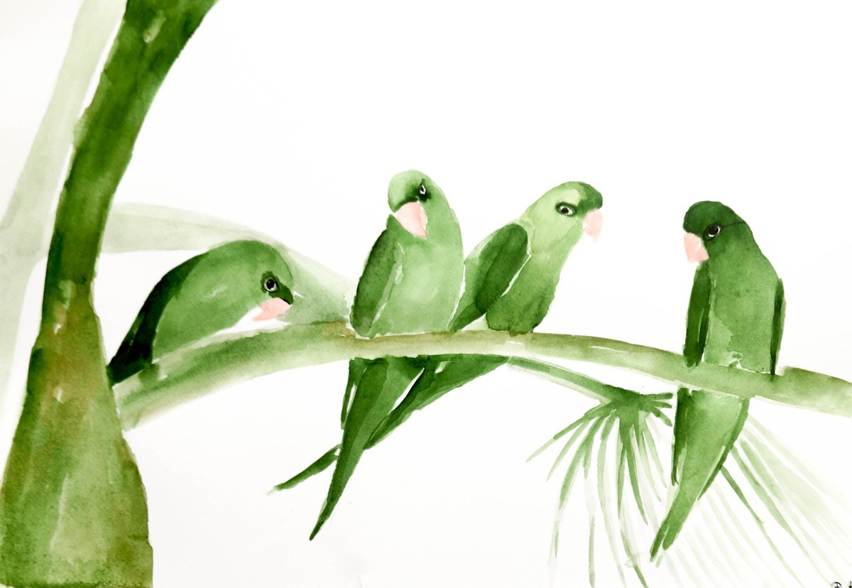 Impressionistic Animal Watercolour By Nadia Moniatis, 11 X 16", Bird, Original Artwork