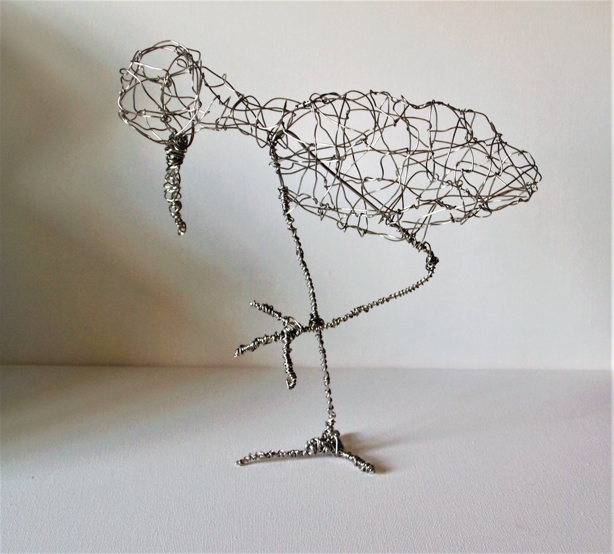 Silver wire Steve Stork Sculpture by Steph Morgan
