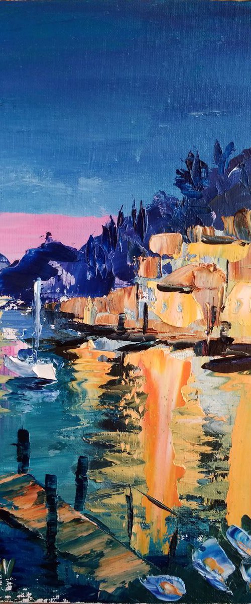 Evening in Varenna Italy lake Como by Dmitry Fedorov