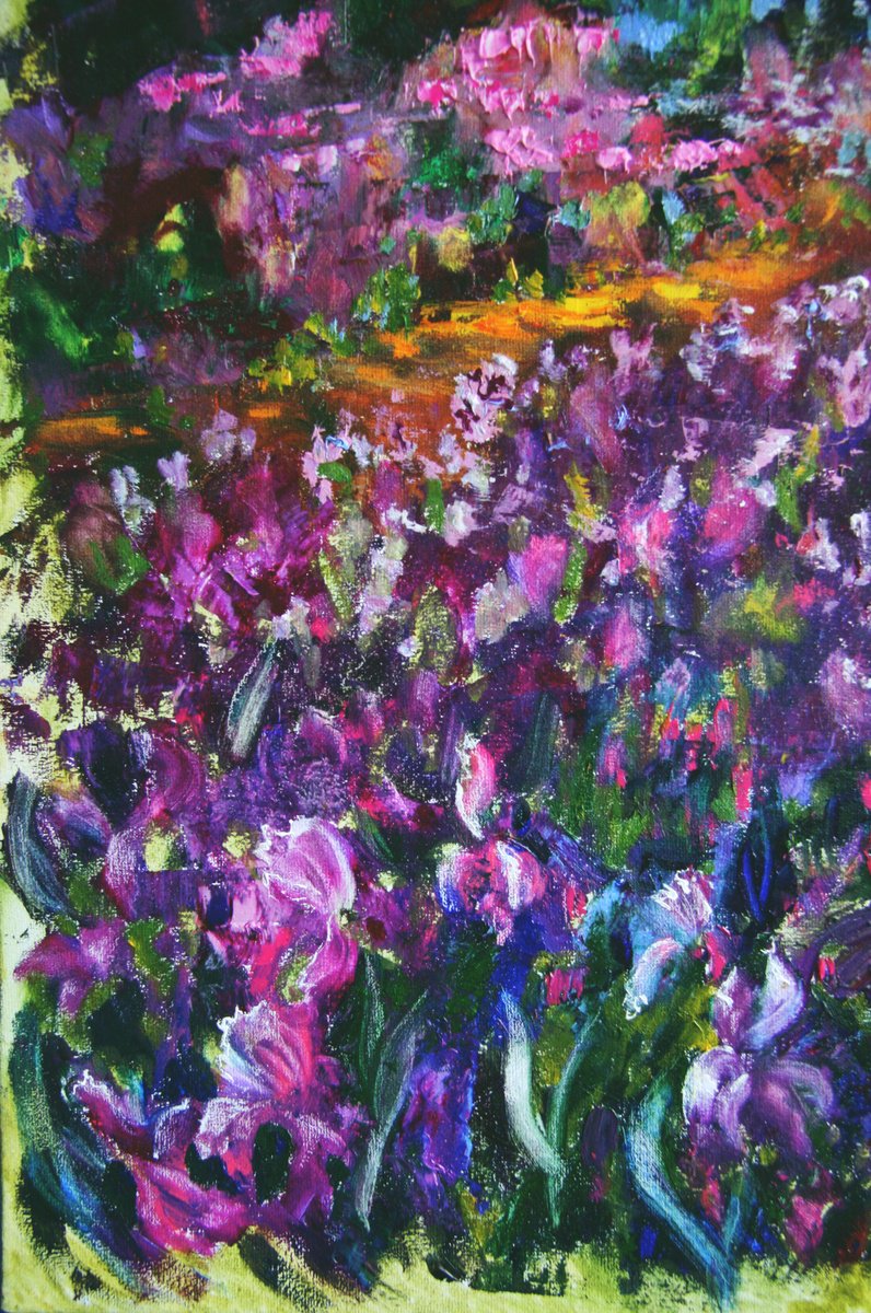 Impressionistic Botanical Oil Painting By Tetiana Pchelnykova, 16 X 24", Far Corner Of Claude