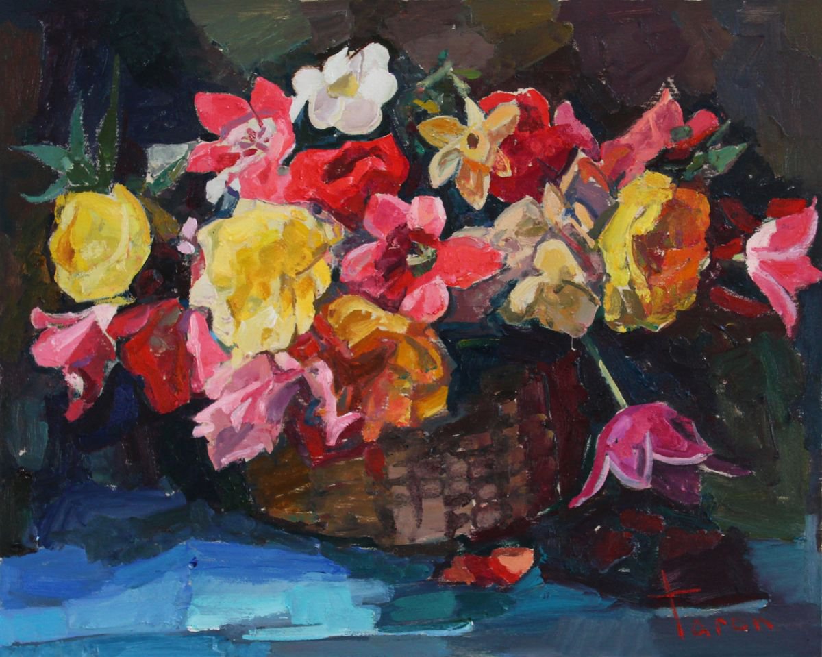Bouquet with a basket by Taron Khachatryan