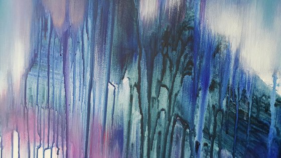 Abstract Painting " I dissolve into you " blu large acrylic artwork
