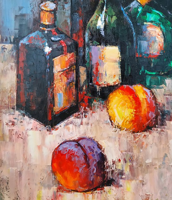 Still life -bottle(40x60cm, oil painting, ready to hang)