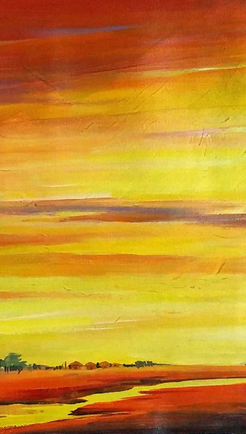 Rural Summer Sunset by Samiran Sarkar