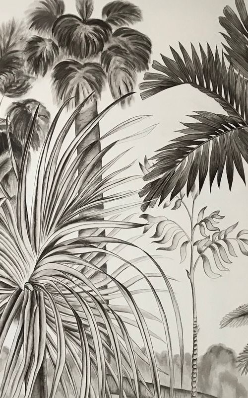 painting with acrylics Tropical forest 100x150 cm by Irina Ivlieva