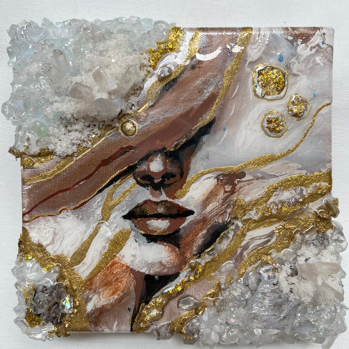 Portrait Painting By Lana Frey, 8 X 8", Moon Whisper, Original Artwork