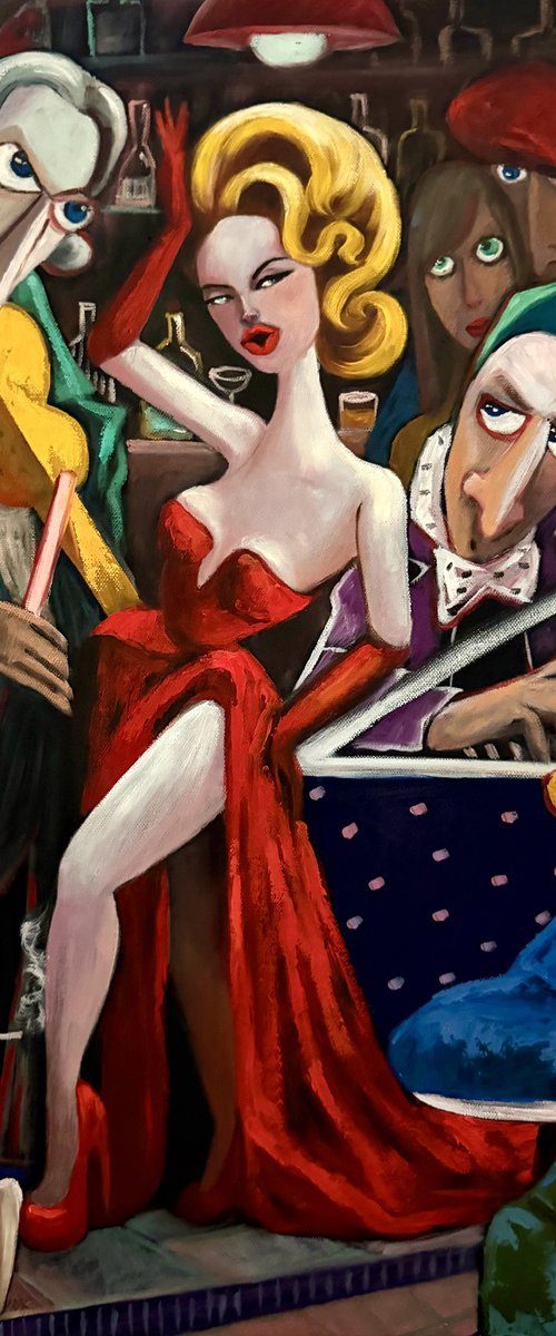 Lady in Red the piano and violin players by Ta Byrne