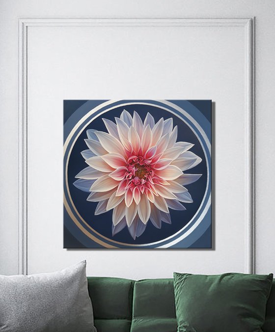 "The star is born", flower dahlia painting