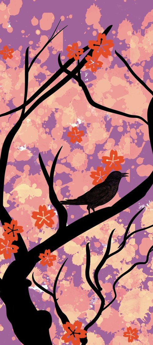 Blossom Tree Bird pink edition by Stuart Wright