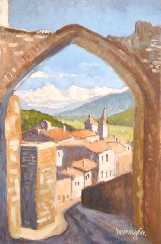 The Arch in Amelia Umbria Italian Plein Air Landscape Oil Painting