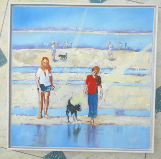 Life is a Beach. Border Collie Painting.