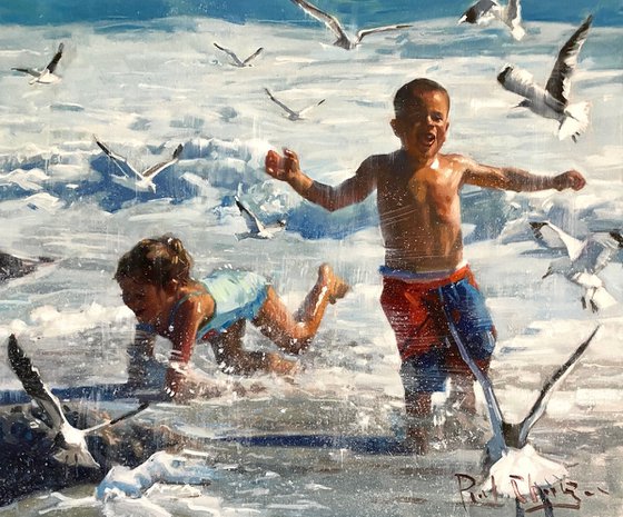 Chasing Waves Chasing Gulls