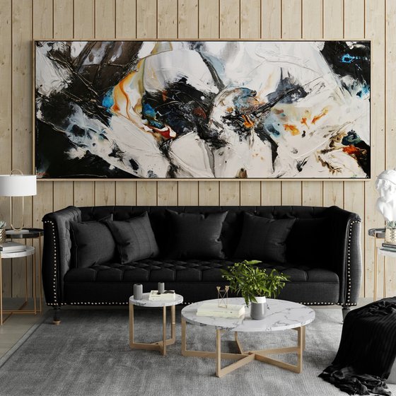 Elevation 240cm x 100cm Textured Abstract Art