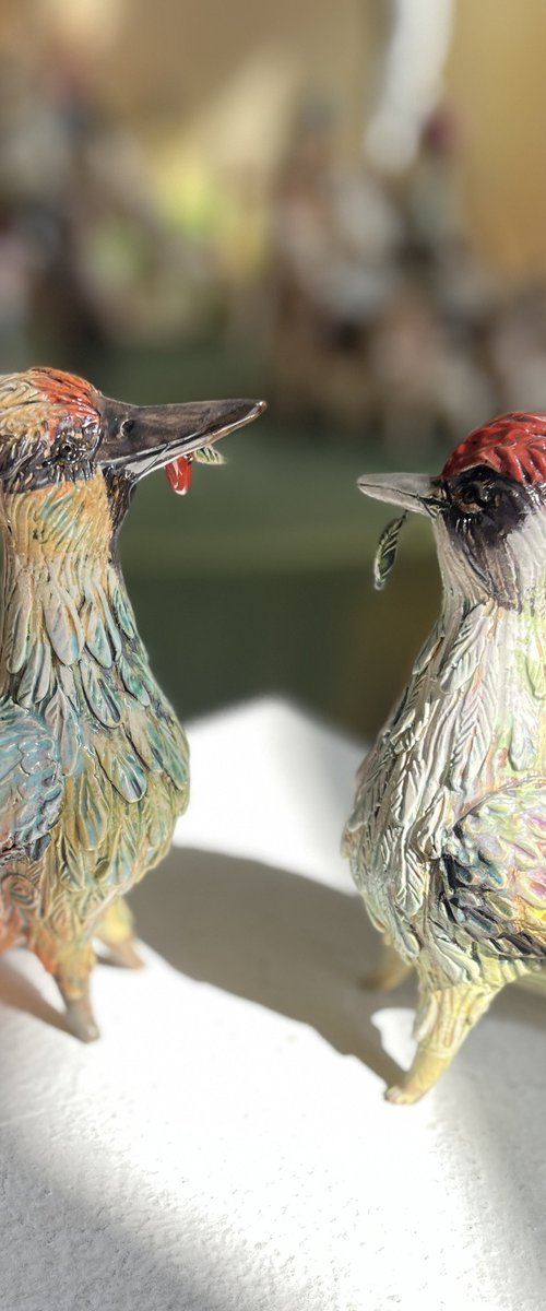 Pair of Woodpeckers by Elya Yalonetski