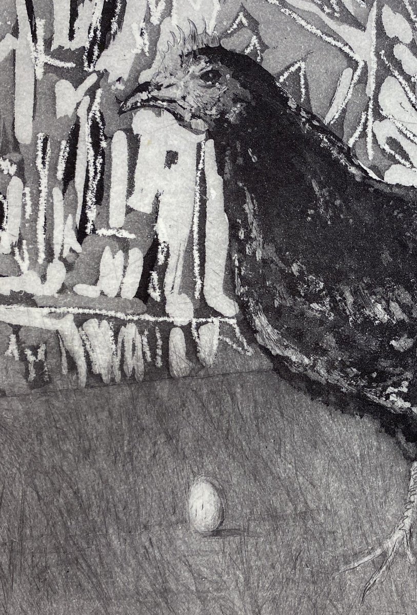 Expressive Animal Etchings & Engravings By Mario Sanchez, 16 X 12", Egg, Original Artwork