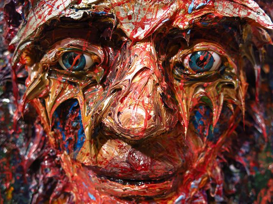 Original oil painting 3D face art