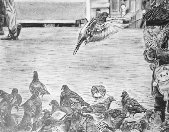 “Feeding the pigeons”