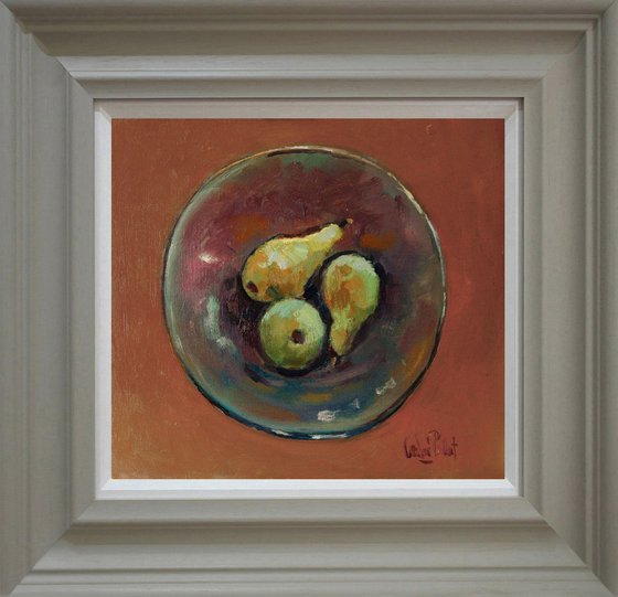 Pears in Glass Bowl
