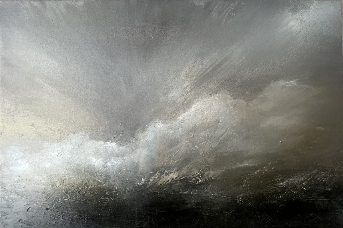 Expressive Landscape Acrylic Painting By Suzanne Williams, 36 X 24", Caelus, Original Artwork