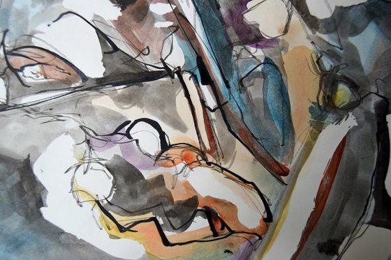 PIL 42 x 59cm, ink and watercolour on paper