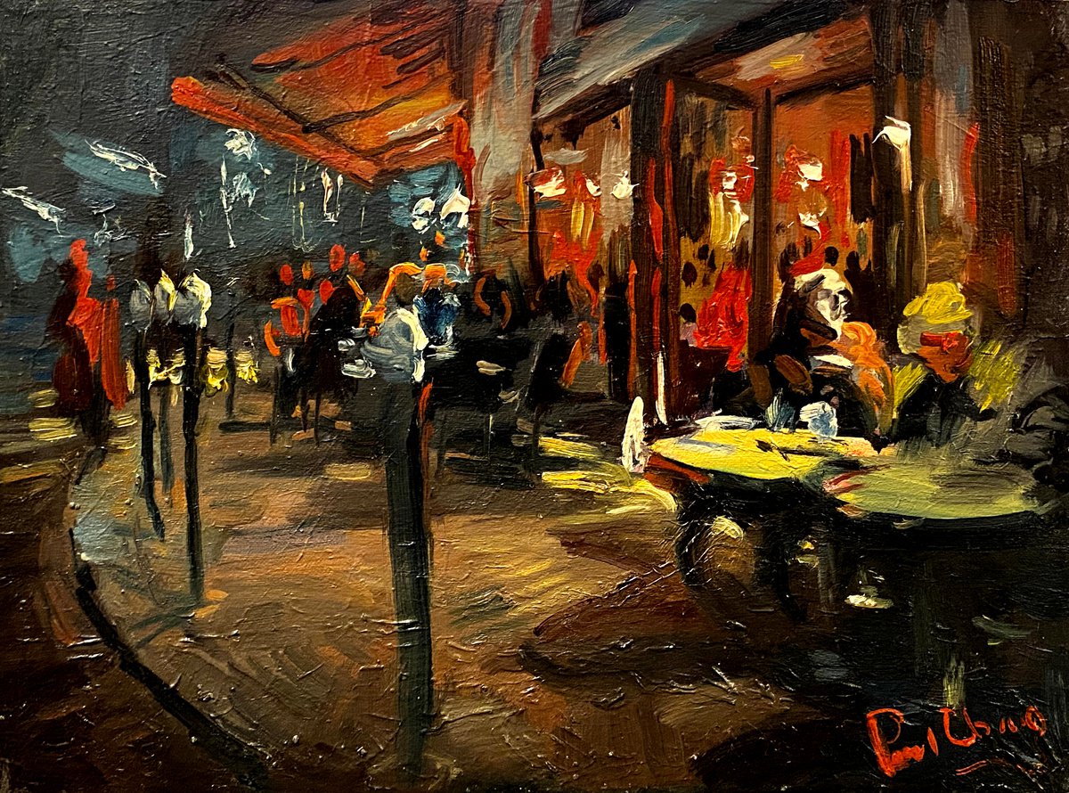 Busy Cafe By Paul Cheng, 16 X 12, Artwork For Sale On Artfinder