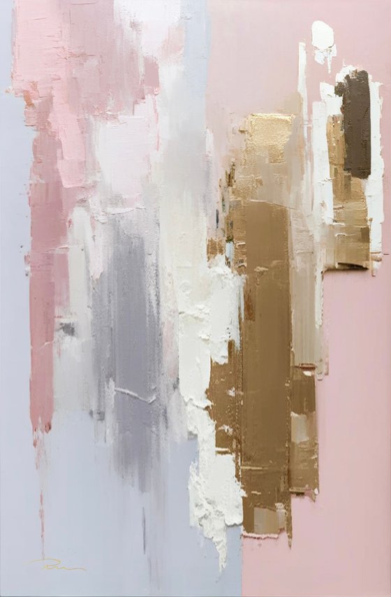 Pink and Gold Abstract Set of 3