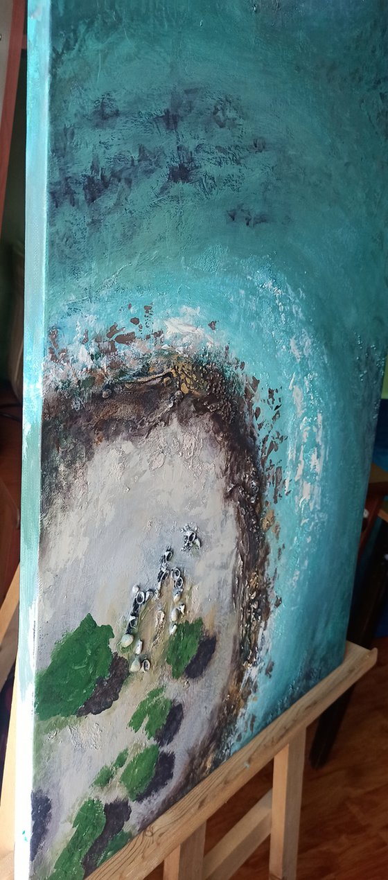 Abstract seascpae(50x80cm, oil painting, ready to hang)
