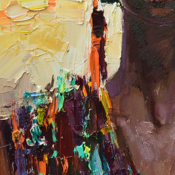 African woman portrait Original impasto oil painting