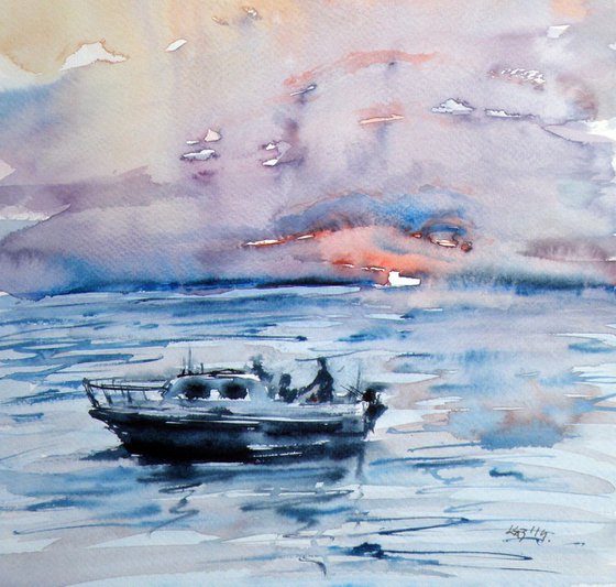 Sunset on sea