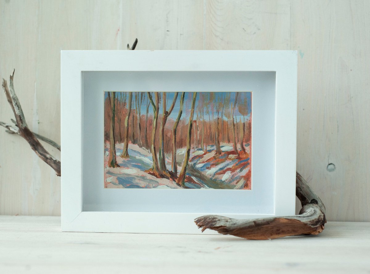 The spring sunlight, small oil painting, art gift by Maria Chernobrovkina