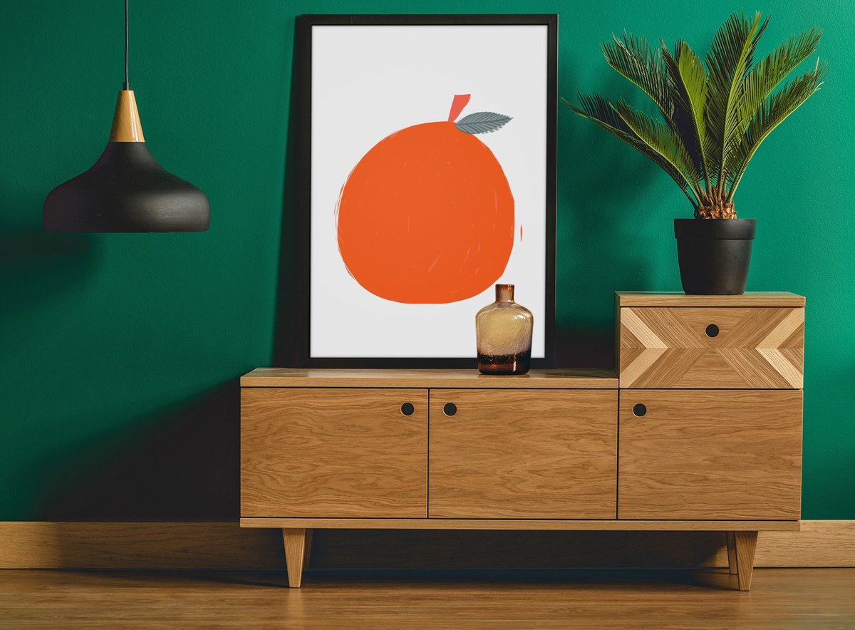 Botanical Giclee Print By Emma Evans-Freke, 17 X 23, Sun Orange, Original Artwork