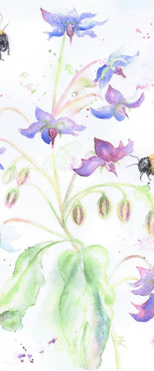 Bees and Borage by Michele Wallington