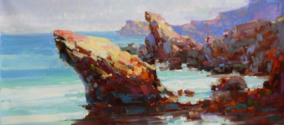 Ocean Cliffs Original oil Painting Large Size