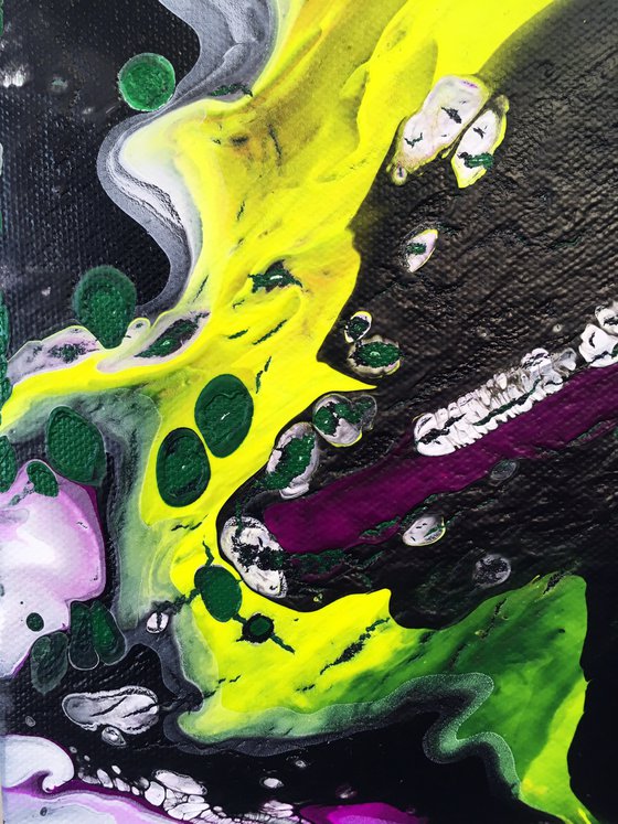 "Hooked On A Feeling" - Original Abstract PMS Fluid Acrylic Painting, 24 x 18 inches