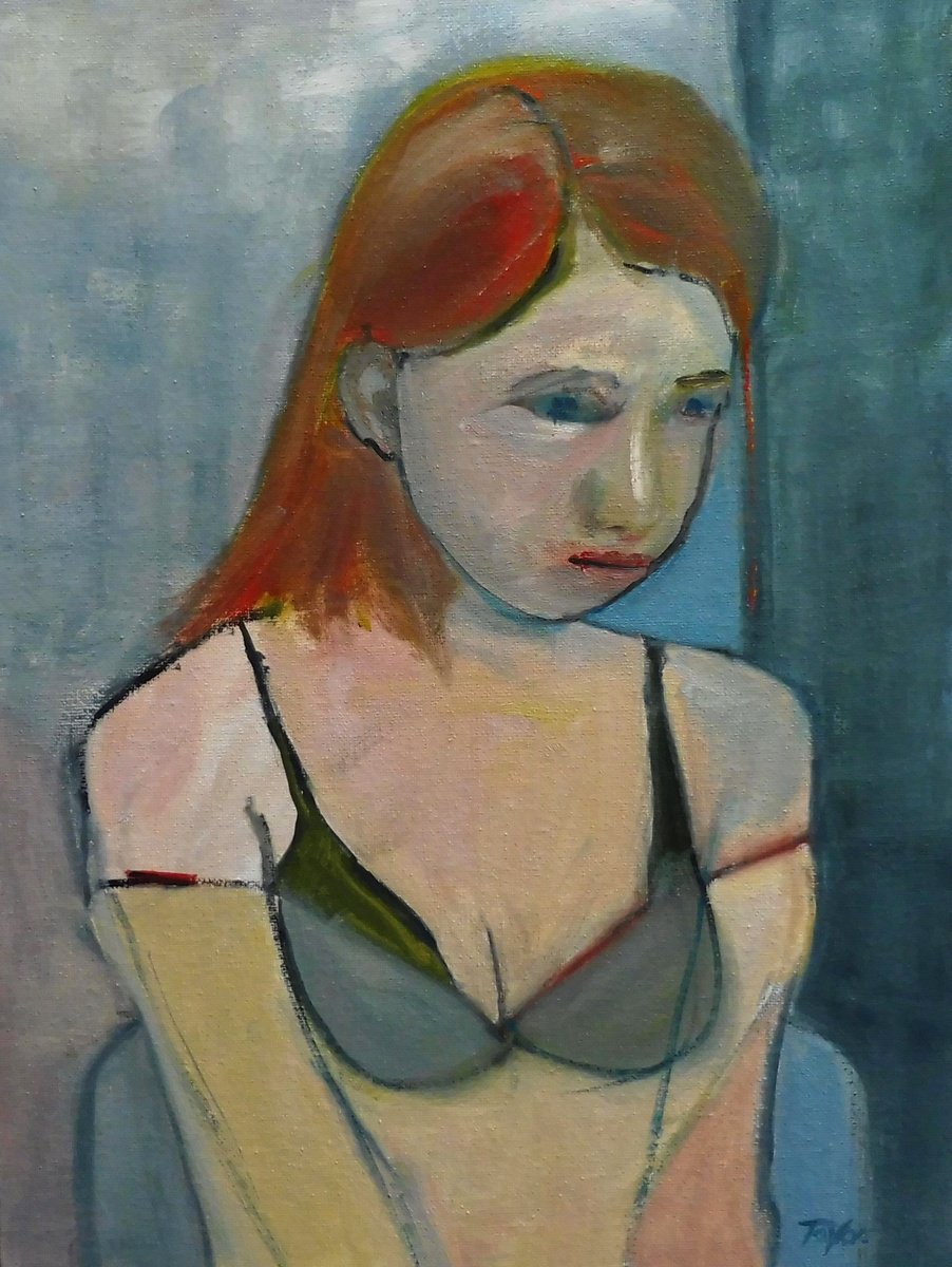 FEMALE PORTRAIT REDHEAD. My loneliness is killing me. by Tim Taylor