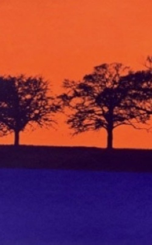 Deep Purple Silhouette - A2 by Talia Russell