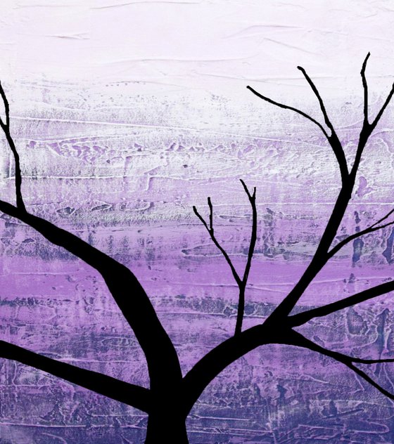 tree of life in purple violet triptych 54 x 24"