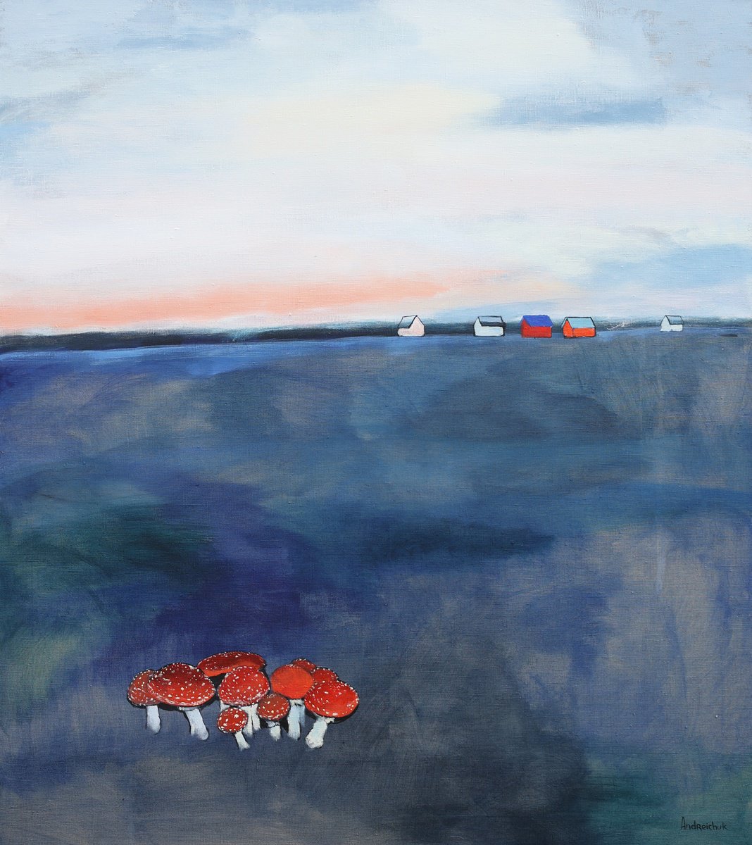 Young Family Of Fly Agarics By Artem Andreichuk, 45 X 51, Artwork For Sale On Artfinder