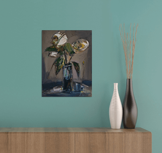White flowers in vase