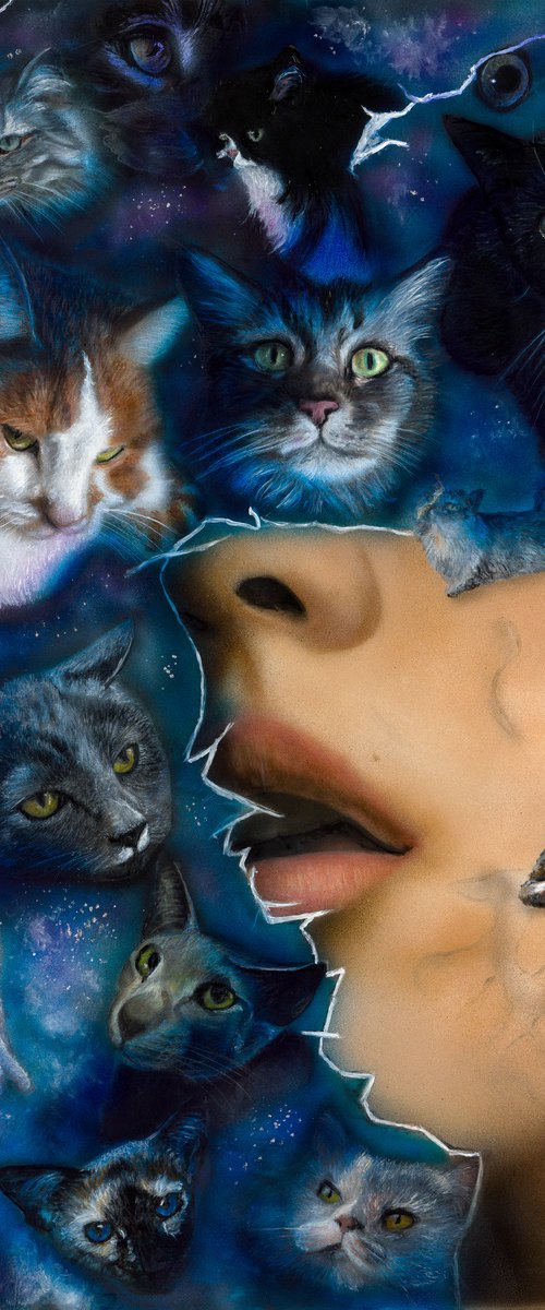 Cat Galaxy Dream by Maria Arias